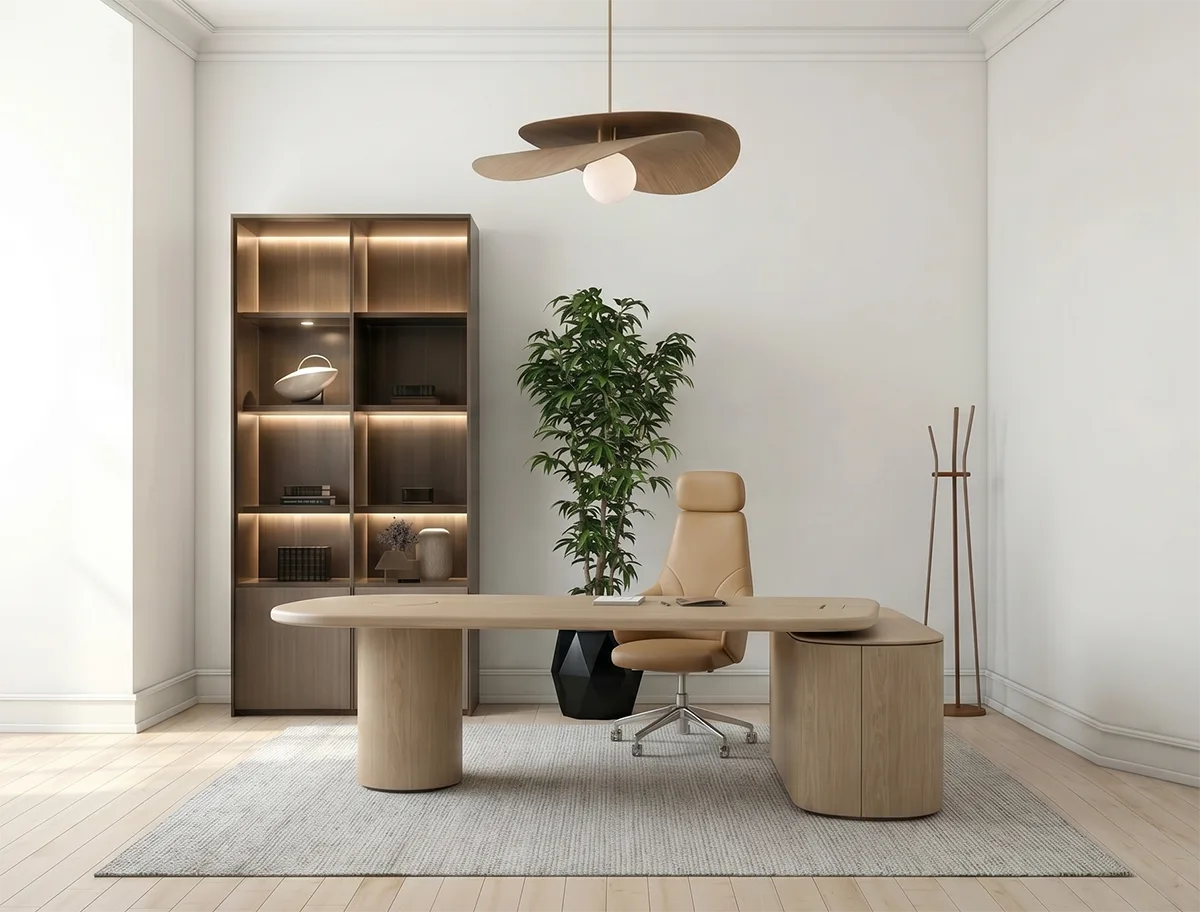 Home office render in the client handoff PDF